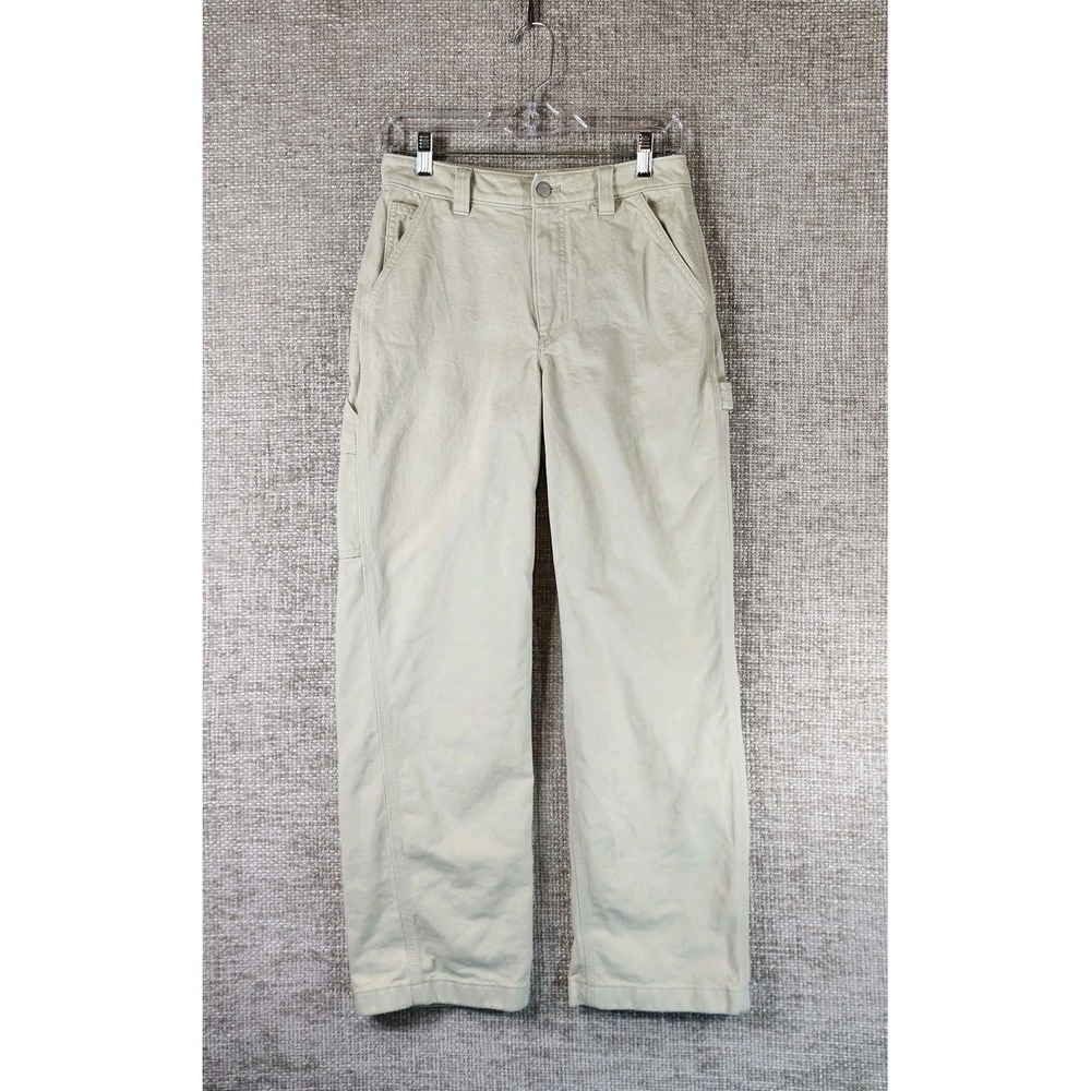 Tna Aritzia Straight Leg Regular Fit Carpenter Pants Womens 2 Cream Canvas/Denim